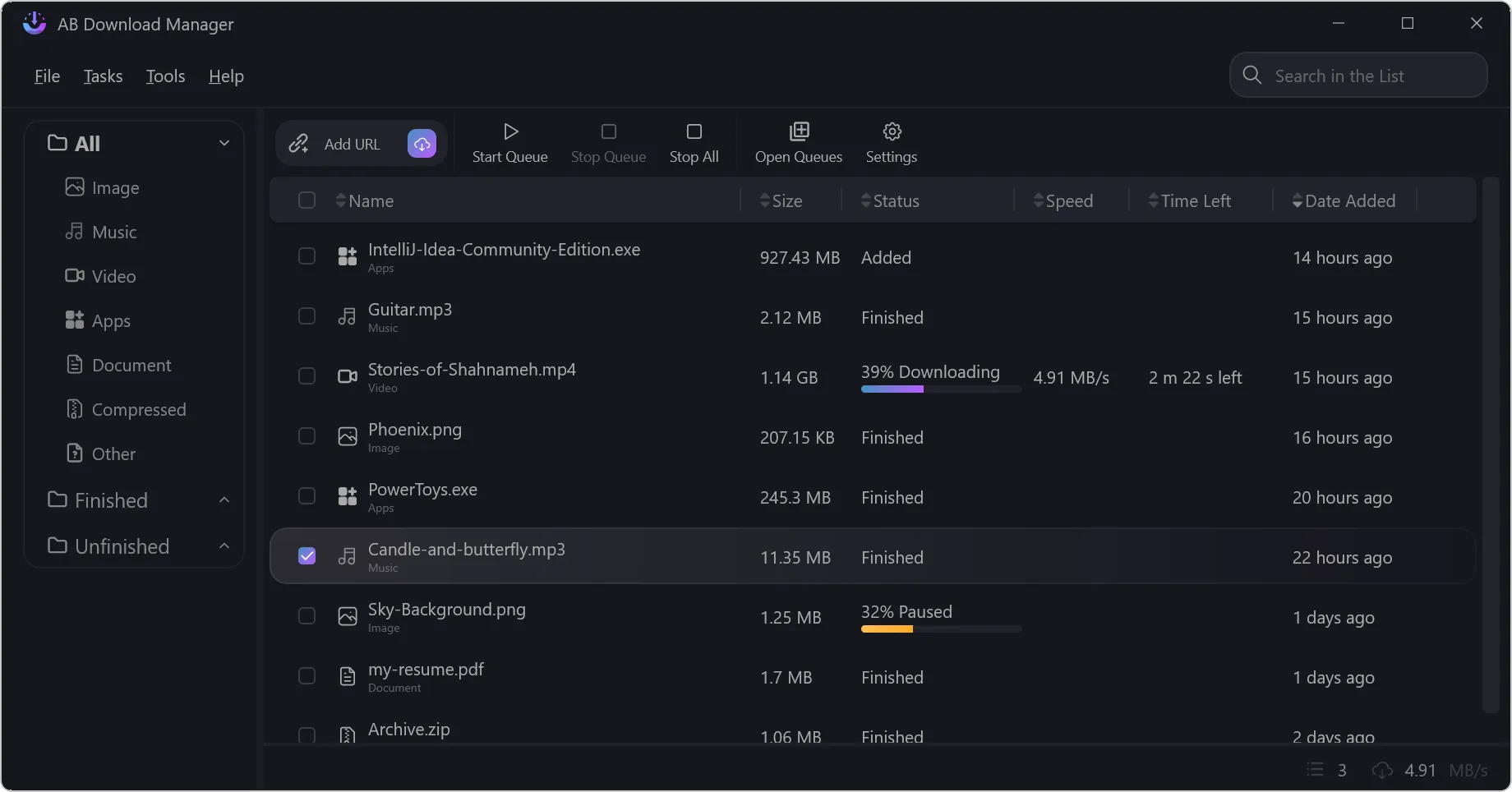 AB Download Manager Programı Ekran Görüntüsü