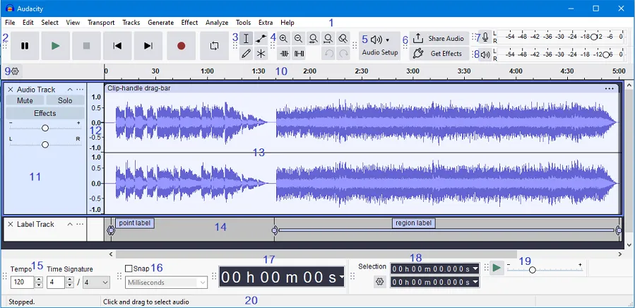 Audacity Programı Ekran Görüntüsü