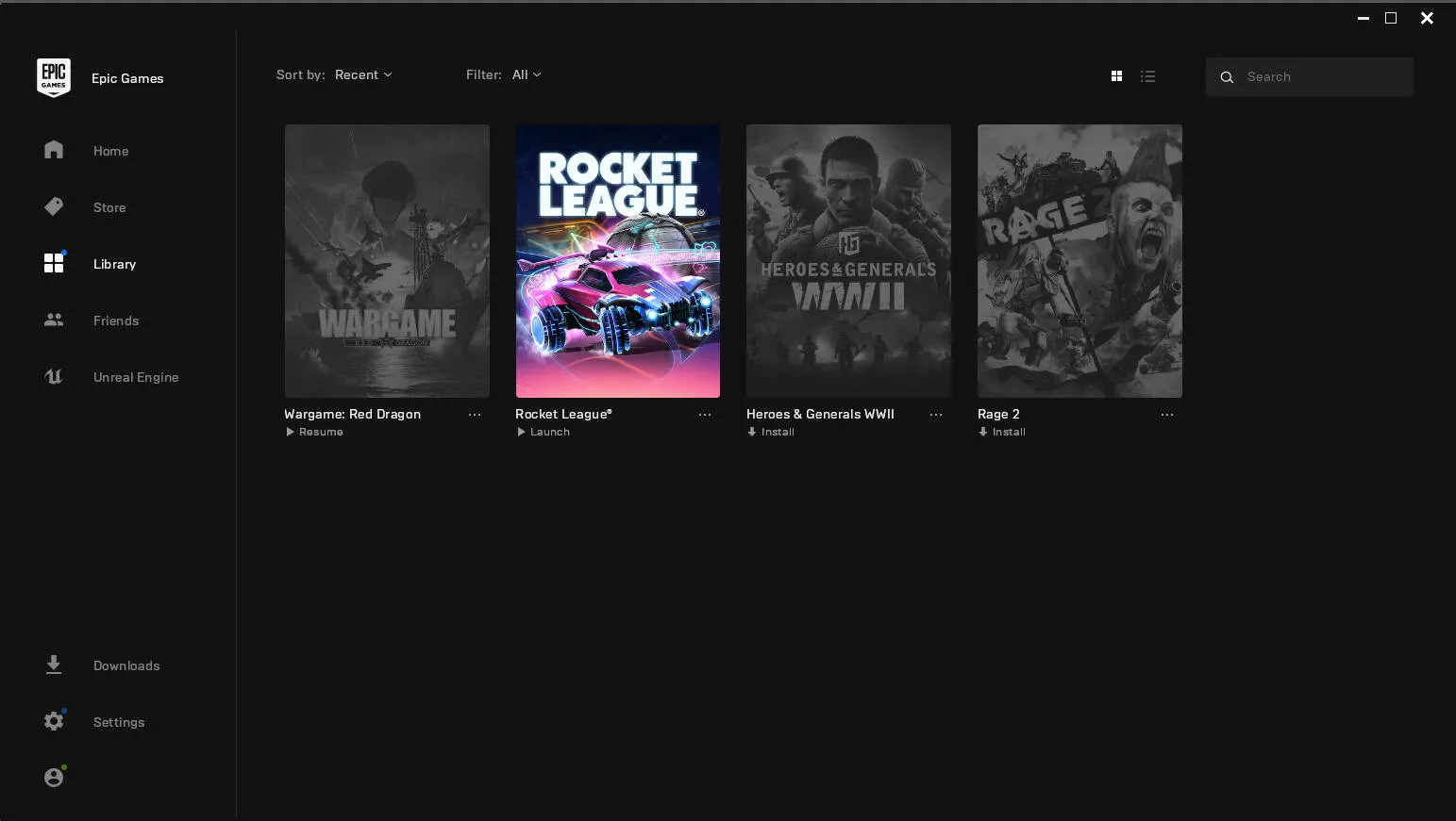 Epic Games Store Programı Ekran Görüntüsü