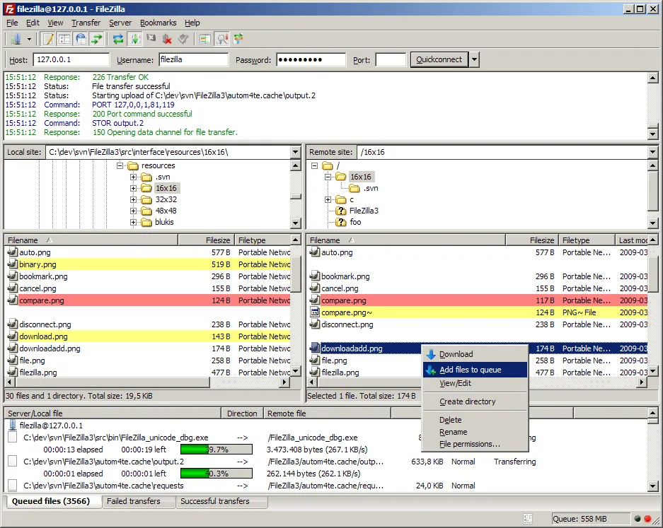 FileZilla Programı Ekran Görüntüsü