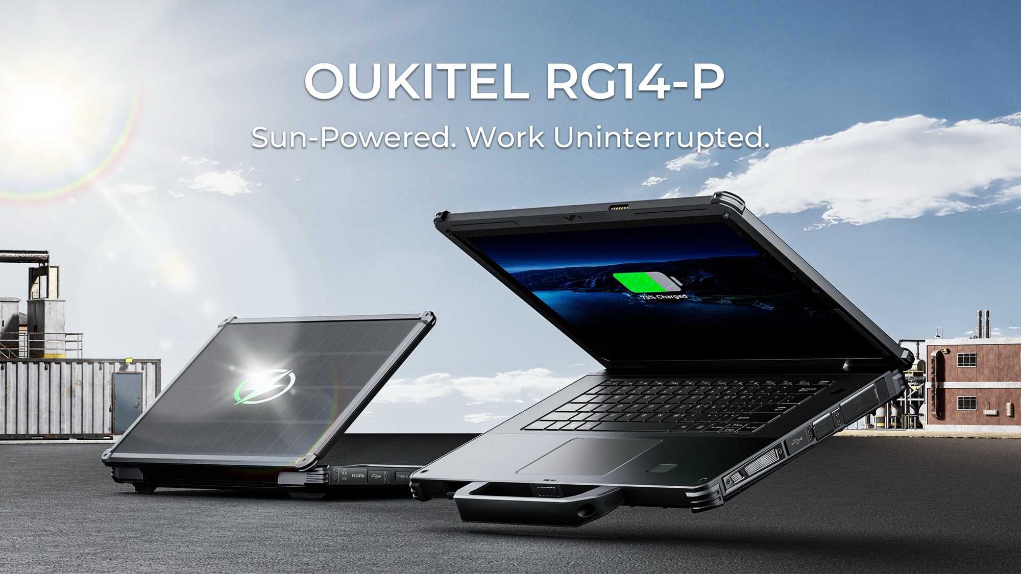 Oukitel RG14-P: Güneş Enerjisiyle Şarj Olan ve Zorlu Şartlara Meydan Okuyan Yeni Dayanıklı Laptop