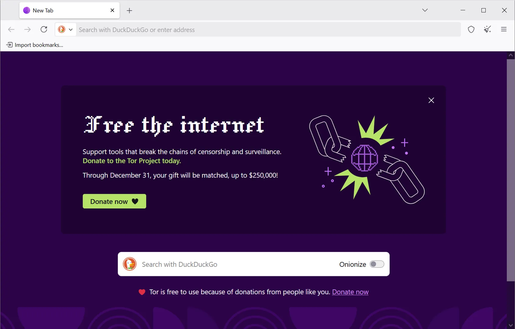 Tor Browser Programı Ekran Görüntüsü